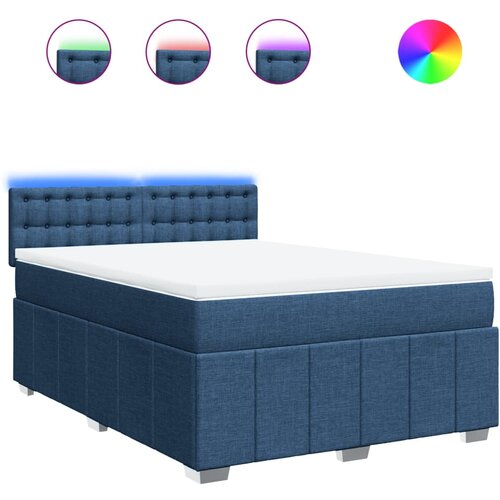 Maison Chic Box spring postelja - Vzmetna postelja z vzmetnico modra 140x200 cm blago SL5533, (21887306) Cene
