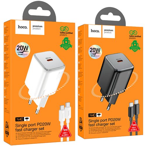 hoco. Hišni / zidni polnilec N40 - hitri polnilec 1xUSB Type-C PD 20W - beli Cene