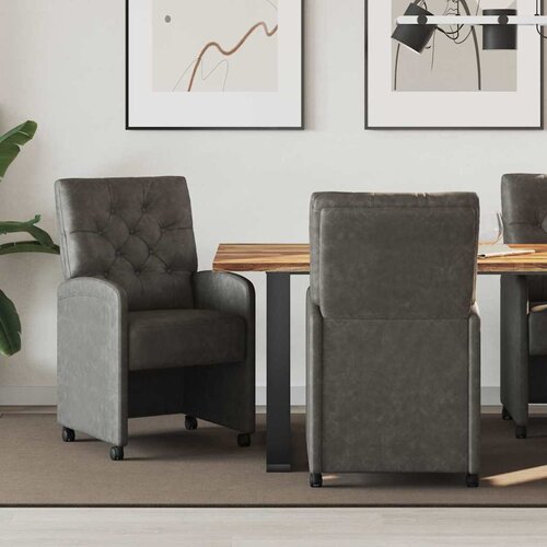 VidaXL Trpezarijske stolice 2 pcs Crna 58 x 67 x 97 cm Umjetna koža Slike