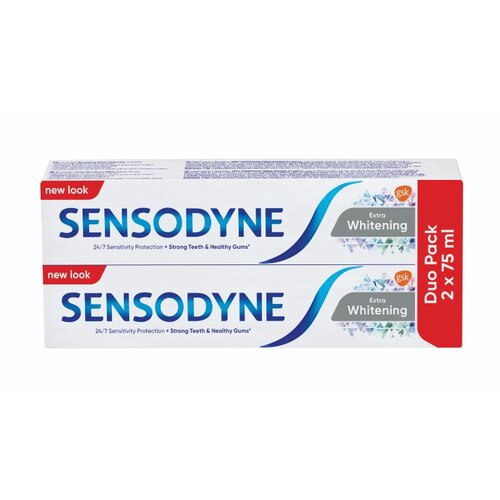 Sensodyne Extra Whitening pasta za izbjeljivanje zuba s fluoridom za osjetljive zube 2x75 ml Cene