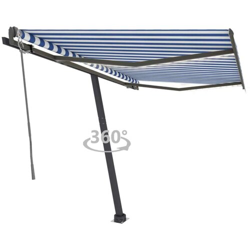  Avtomatska tenda LED + senzor 350x250 cm modra in bela, (20728623) Cene