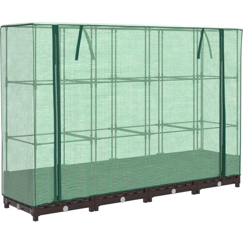 Maison Chic Visoka greda - Greda - Cvetlični Lonec s prevleko za rastlinjak videz ratana 160x40x123cm, (21790585) Cene