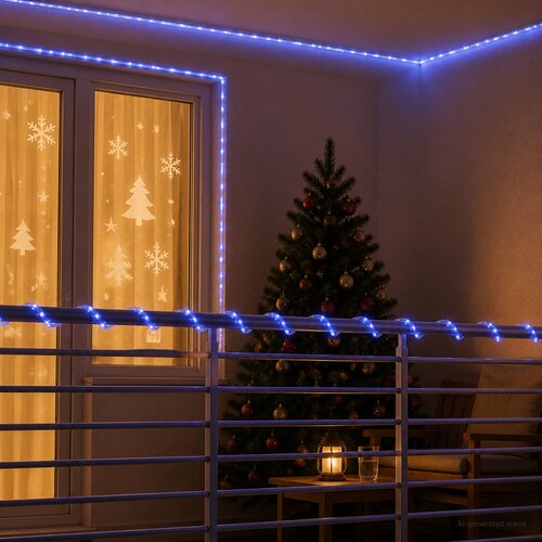  Božićno LED svjetlosno crijevo 480 LED lampica Plava i 20 m Slike