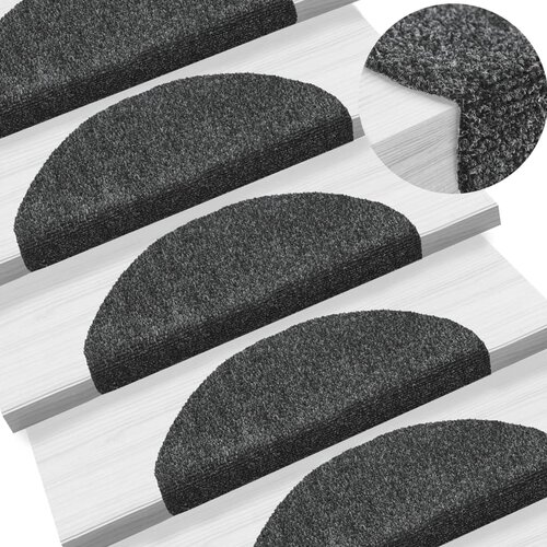 VidaXL Samoljepljivi otirači za stepenice 10 kom tamnosivi 65x21x4 cm Slike