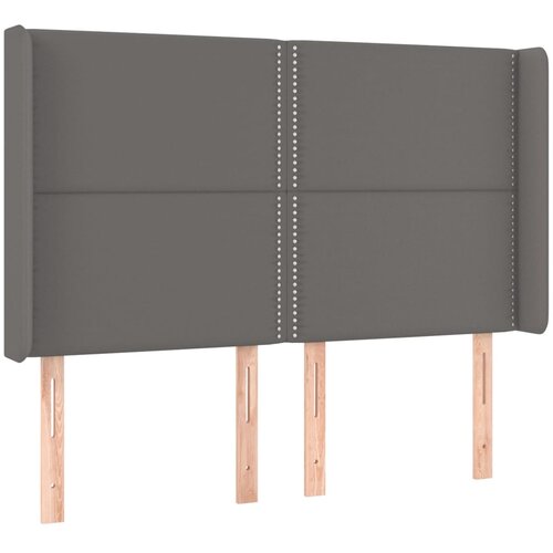 Maison Chic vzglavna omarica - nočna omarica - posteljna omarica z u&amp;scaron;esi sivo 147x16x118/128 cm umetno usnje, (21708027) Slike