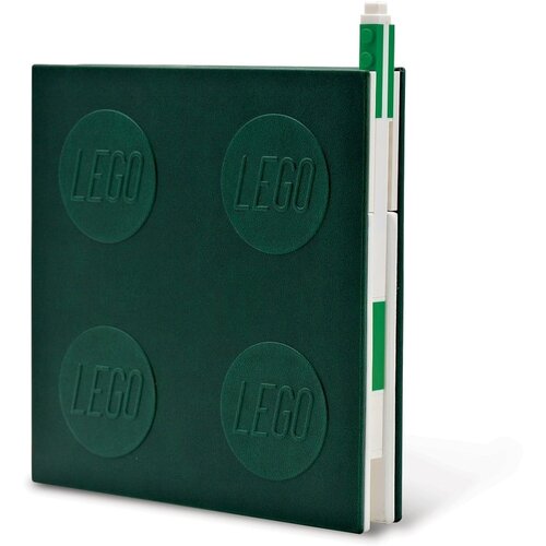 Lego Zelena kvadratna beležnica z gel pisalom LEGO&amp;reg;, 15,9 x 15,9 cm Slike
