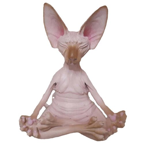 INF Meditacijska figura sfinge mačke - Velika, smolnata dekoracija za dom in pisarno Pink, (5000165793) Cene