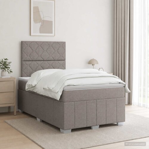  Boxspring krevet s madracem Sivosmeđa 120 x 190 cm Tkanina Cijene