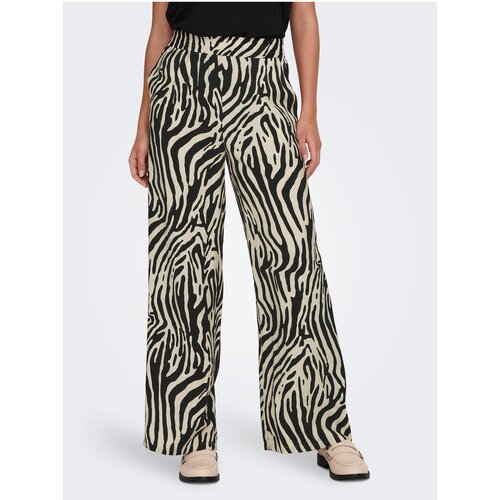 JDY Black and Beige Ladies Patterned Trousers Camille - Ladies Cijene