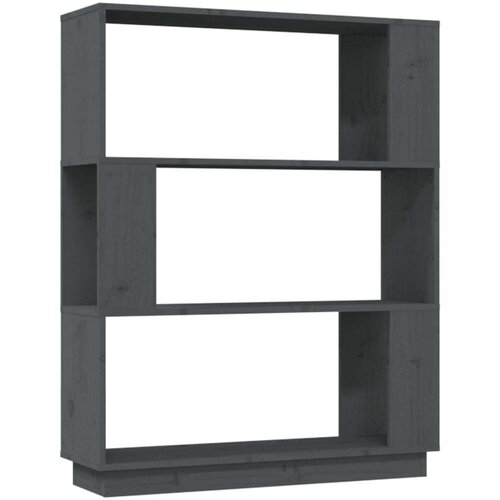 VidaXL knjižna omara/pregrada siva 80x25x101 cm trdna borovina Slike