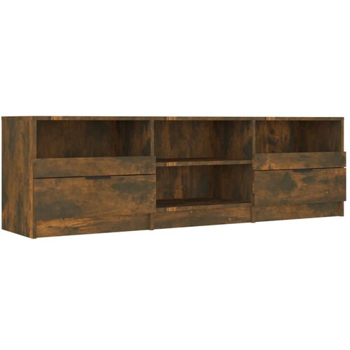 Maison Chic TV omarica - TV stojalo - Televizijska omarica dimljeni hrast 150x33,5x45 cm konstruiran les, (21699358) Slike