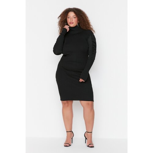 Trendyol Curve Black Turtleneck Knitwear Dress Slike