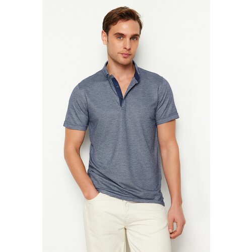 Trendyol Men's Navy Blue Regular/Real Fit Polo Neck T-shirt Slike