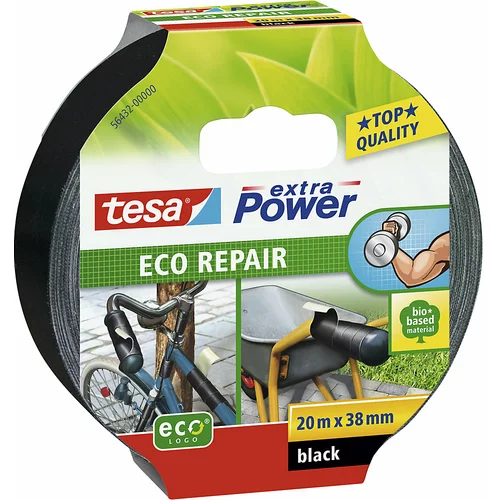 Tesa Trak iz tkanine, extra Power® Eco Repair, DE 48 rol, črne barve, širina traku 38 mm