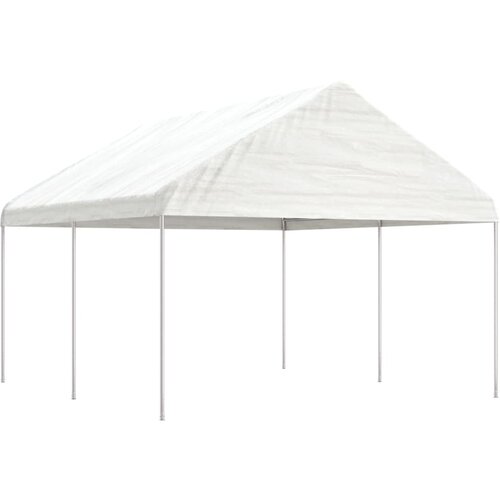 VidaXL Sjenica s krovom bijela 4 46 x 4 08 x 3 22 m polietilen Slike
