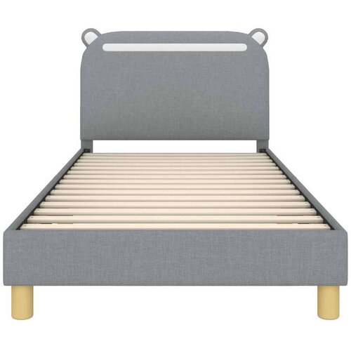  Krevet za djecu s uzglavljem Svijetlo siva 90 x 200 cm tkanina Slike