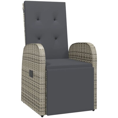  3-dijelni vrtni blagovaonski set sivi od poliratana Siva Dužina stola 90 cm Slike