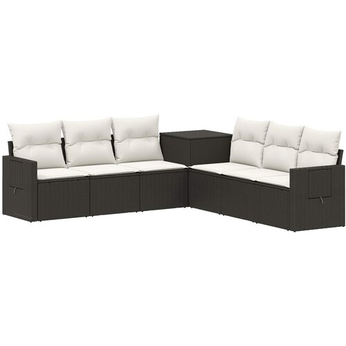  Set sofe 7 kom. Crna i krem-bijela 234 x 234 x 85 cm Slike