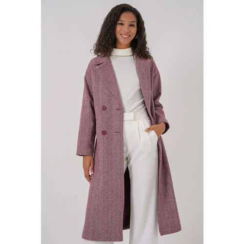 Bigdart 9113 Oversize Wide Cut Wool Long Cashmere Coat - Claret Red