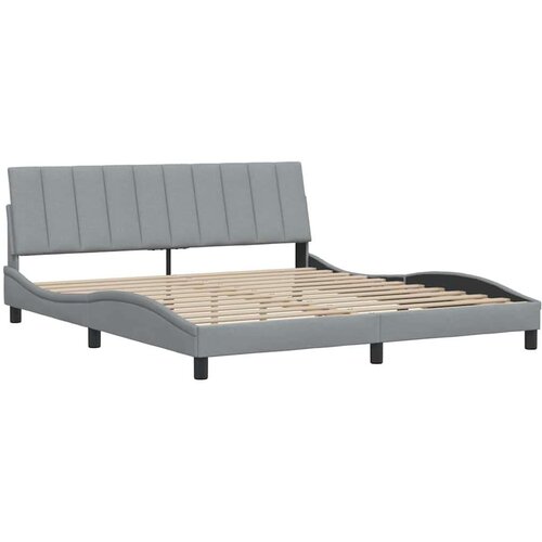 VidaXL okvir kreveta bez madraca svjetlosivi 180x200 cm od tkanine Slike