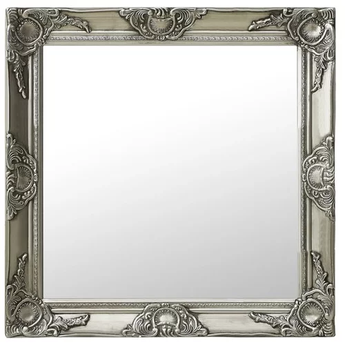  Stensko ogledalo v baročnem stilu 60x60 cm srebrno