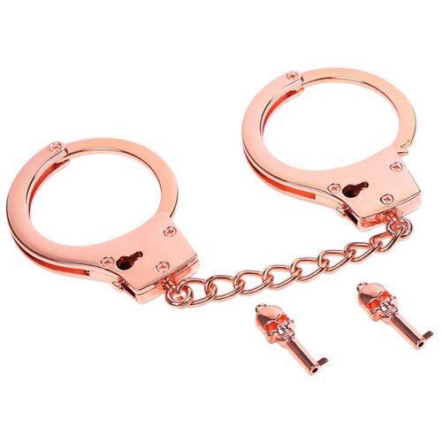 LATETOBED BDSM Line Cuffs with Skull Keys Rose Gold Slike