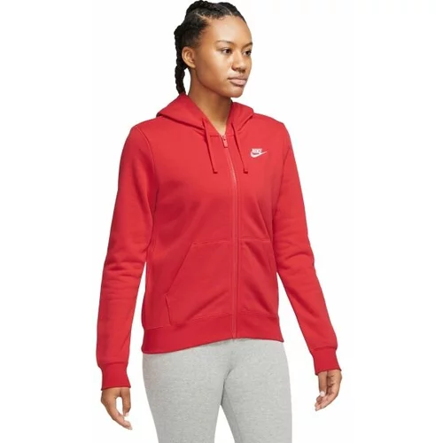 Nike NSW CLUB FLC FZ HOODIE STD Ženska trenirka, gornji dio, crvena, veličina