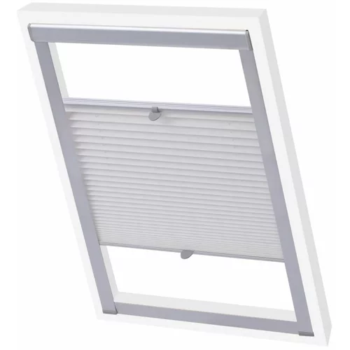 vidaXL Senčilo za zatemnitev okna z naborki bele barve M06/306