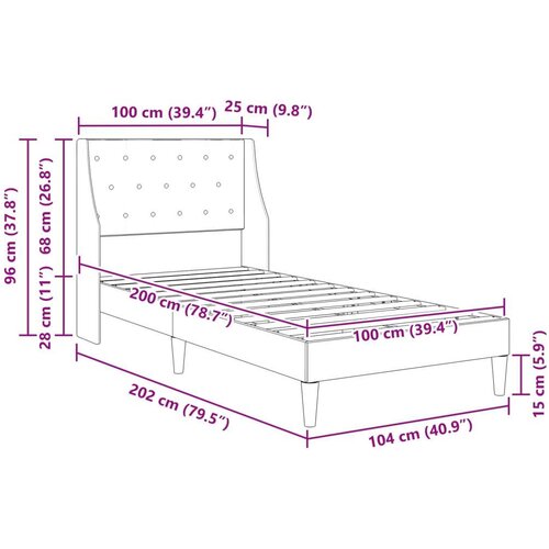  Okvir za krevet s uzglavljem Plava 100 x 200 cm Bar&amp;scaron;un - Plava 100 x 200 cm Slike