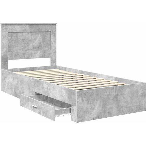  Krevetna konstrukcija s ladicama Betonski sivi 90 x 190 cm Slike