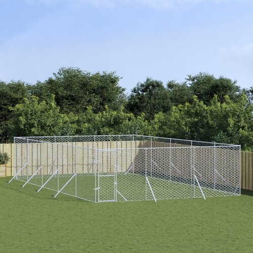VidaXL Vanjski kavez za pse srebrni 6 x 10 x 2 m od pocinčanog čelika Slike