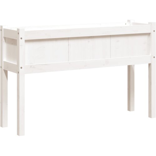  Vrtna sadilica s nogama bijela 110x31x70 cm od masivne borovine Slike