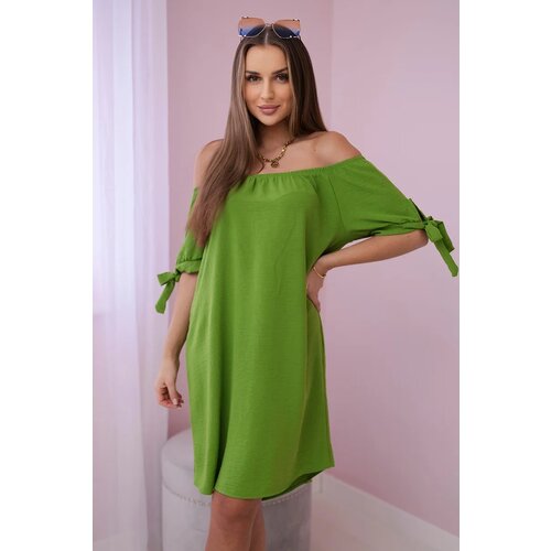 Kesi Włoski Włoski Dress tied on the sleeves mint olive Cene