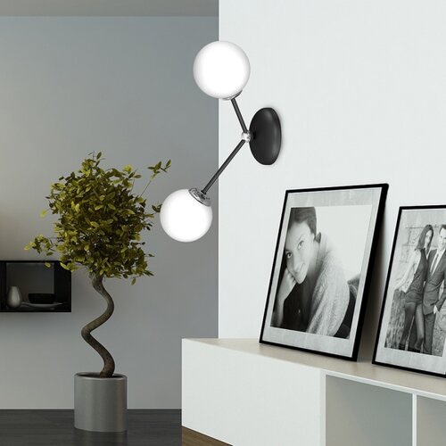  Zidna lampa JOY 2xE14/40W/230V crna/sjajni hrom Slike