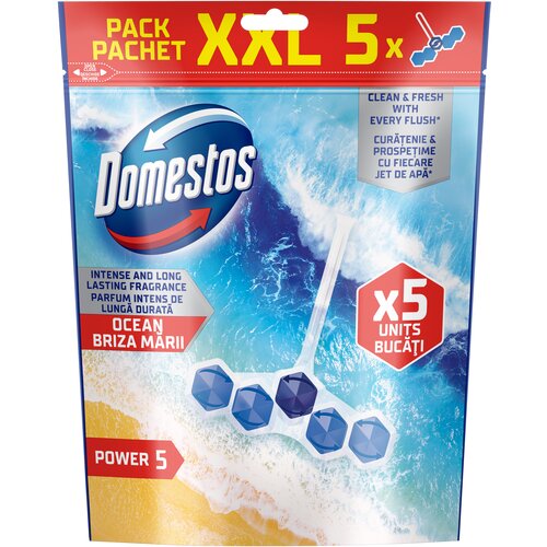 Domestos osveživač za wc šolju rb power 5 ocean, 5x50 g Cene
