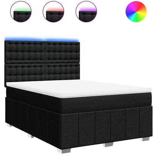 Maison Chic Box spring posteljni - Vzmetna postelja z vzmetnico črn 140x190 cm blago SL17530, (21882715) Cene