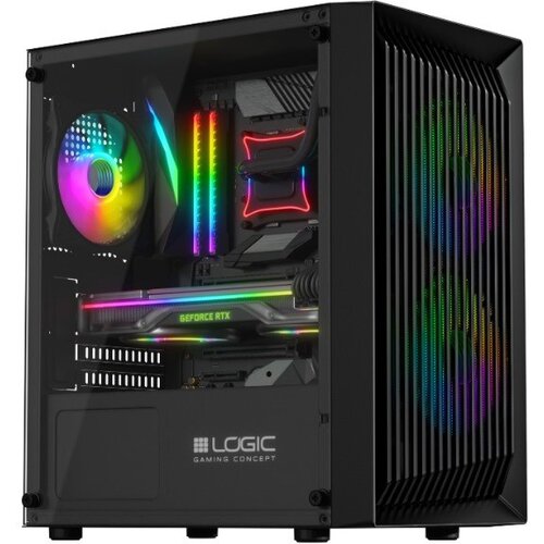 Logic Atos ARGB microATX ohi&scaron;je 2xUSB2.0, 1xUSB3.0 3x12cm, Okence iz kaljenega stekla, RGB, Gaming, (5000262396) Cene