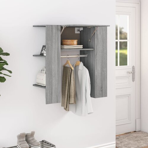 VidaXL Ormarić za hodnik sivi hrast 97,5x37x99 cm konstruirano drvo Slike