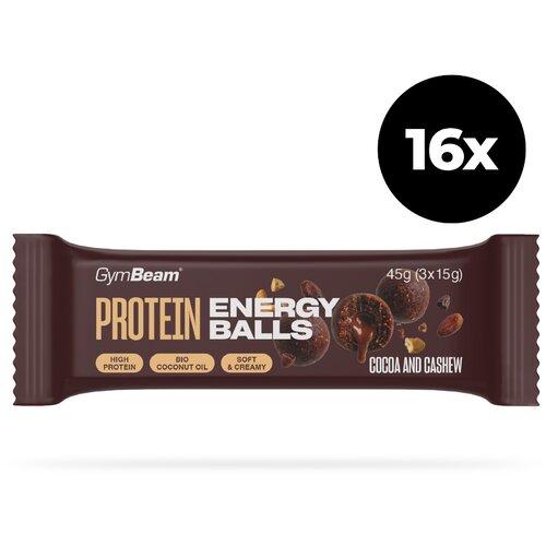 GymBeam Protein energy balls 16 x 45 g cocoa and cashew Cijene