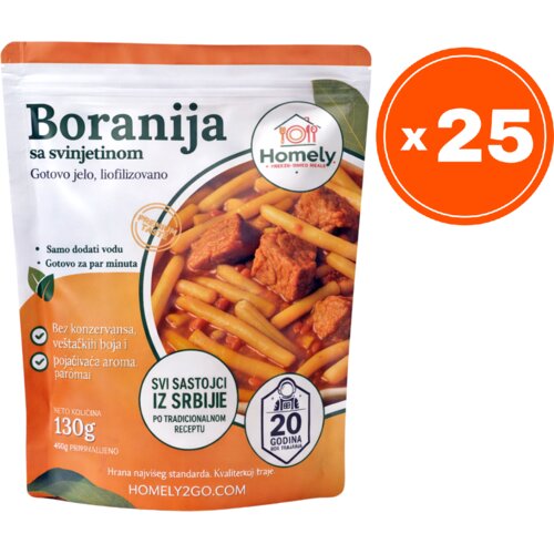 Homely Žuta boranija sa svinjetinom 130g, 25 komada Slike