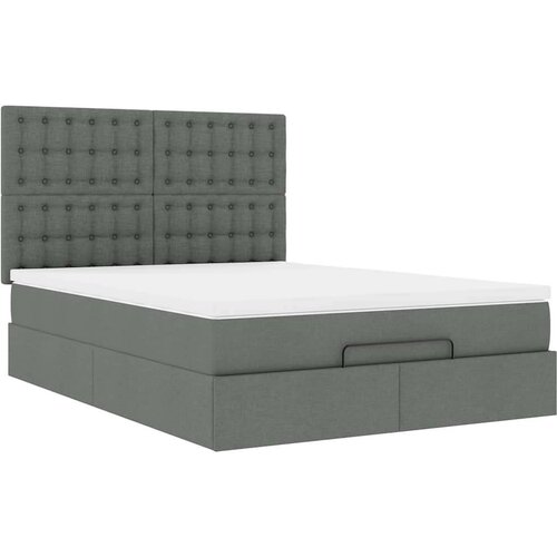 VidaXL otomanski okvir kreveta s madraca tamnosivi 140x200cm tkanine Slike