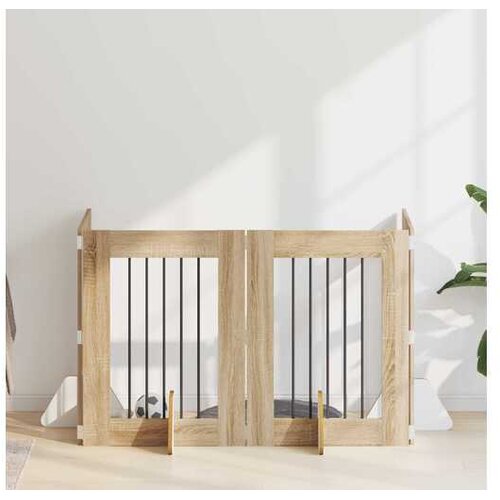 vidaXL Preklopna vrata za pse s postoljem 4 kom. Hrast sonoma 241 cm - Hrast sonoma 60 x 80 cm 4 Cijene