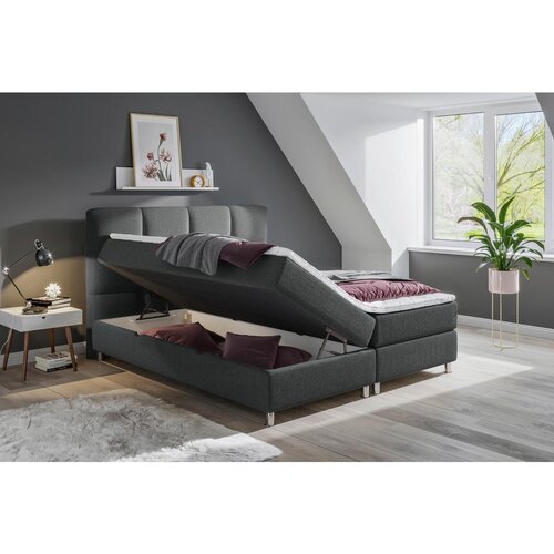 Time POSTELJA Z VZMETNICO 180 cm x 200 cm , tekstil antracit Slike