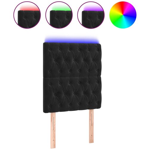 Maison Chic led posteljno vzglavje - vzglavna omarica - nočna omarica črno 80x7x118/128 cm žamet, (21709274) Slike