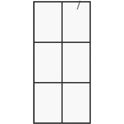 VidaXL Pregrada za tu&amp;scaron;iranje s prozirnim staklom ESG 80 x 195 cm crna Slike