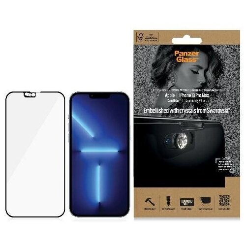 PanzerGlass KALJENO ANTIBAKTERIJSKO STEKLO ZA IPHONE 13 PRO MAX Z OKVIRJEM, (21911667) Cene