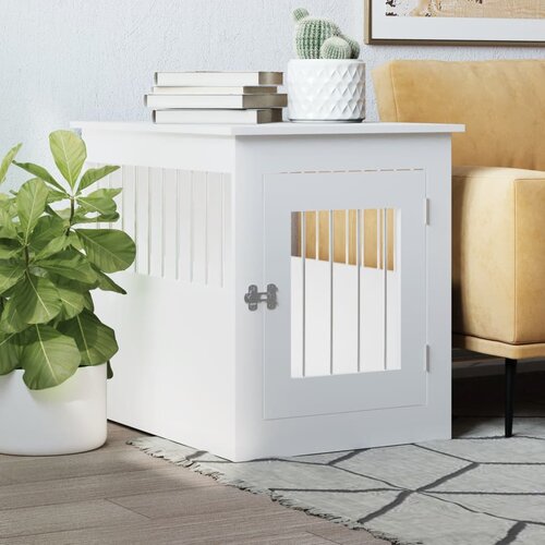 vidaXL Boks za psa bel 55x75x65 cm inženirski les Cene