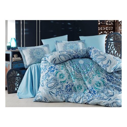 Lessentiel Maison satenska posteljina (200x220) monte carlo turquoise Cene