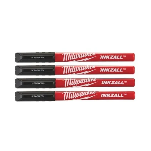 Milwaukee INKZALL Fine Tip Black Pens Set 4 črnih pisal