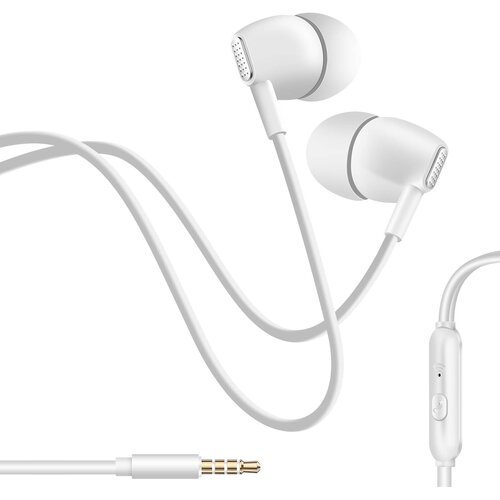 Oem Inkax, 3,5 mm žične slu&scaron;alke z vgrajenim mikrofonom, Bela, (5000231659) Cene